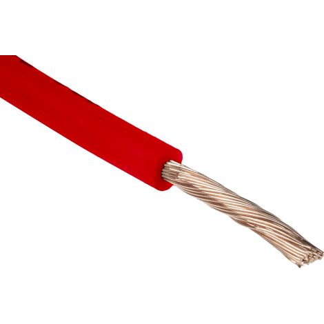 Fil électrique RS PRO, 50 2,5 mm² 13 AWG, 750 V, Zéro halogène Rouge, 100m ( Prix pour Bobine de 100 Mètres )