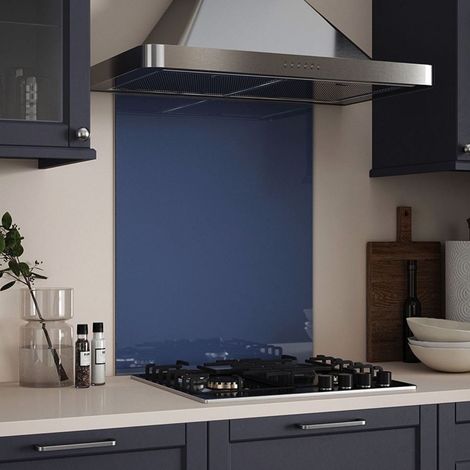 Splashback Bluebell Shimmer Glass Kitchen Backsplash 600mmx750mmx6mm (1/5)
