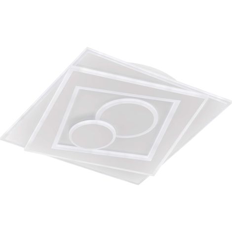 Plafonnier, Métal, Blanc, 50,2 x 50,2 x 6,4 cm (LxBxH) (1/5)
