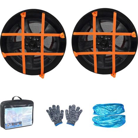 Chaussettes de traction pour pneus de neige faciles à installer - Dispositifs de traction portables pour améliorer l'adhérence hivernale - Alternative aux chaînes (1/5)