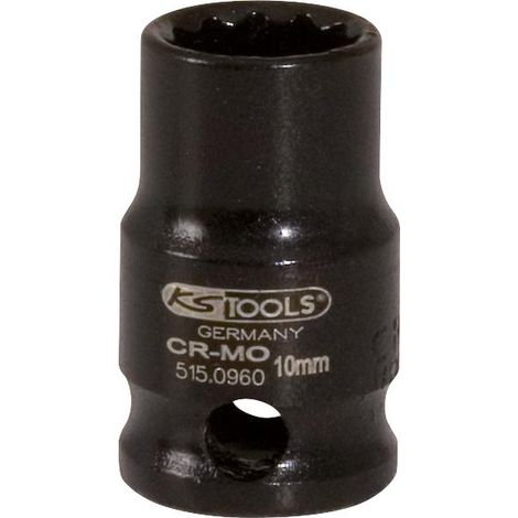 3/8" Bussola poligonale p.avvitatori ad impulsi,corta,10mm (1/2)