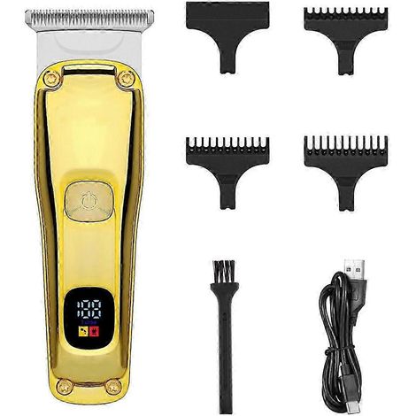 Tondeuse à cheveux sans fil rechargeable, tondeuse électrique professionnelle avec lames en acier inoxydable et sabots réglables pour une utilisation à domicile. (1/5)
