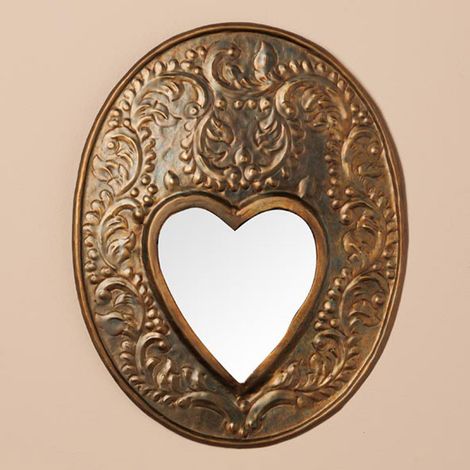 Miroir Plaque Ex-voto en Métal Patine Bronze 22x28cm (1/5)