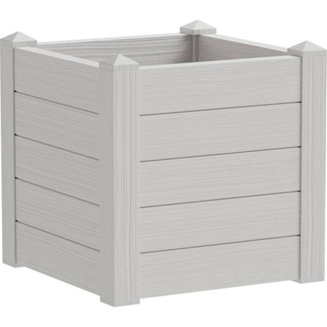Fioriera da Giardino 42x42x40 cm in Polipropilene Trama 001 Snow Bianco Neve