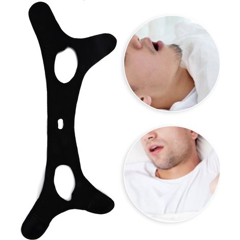 Bandeau Anti-Ronflement Confortable pour Adultes et Enfants - Réduction des Ronflements (Noir, Triangle) (1/5)
