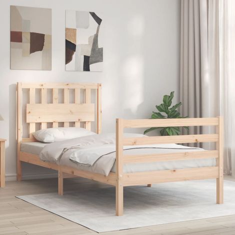 Bed Frame without Mattress 90x200 cm Solid Wood vidaXL (1/5)