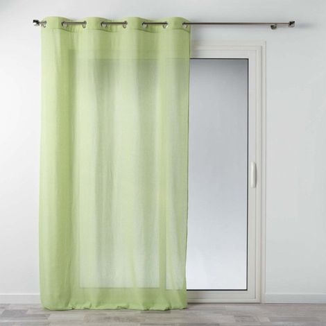 Rideau Voilage à Œillets "Mitsy" 140x240cm Vert (1/3)