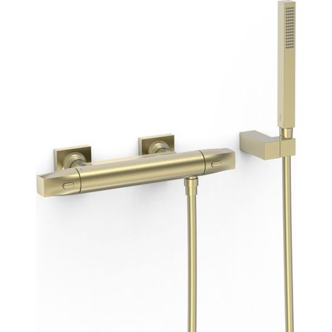 Robinet thermostatique mural pour douche Over-wall Cava doré - TRES 19016459CA