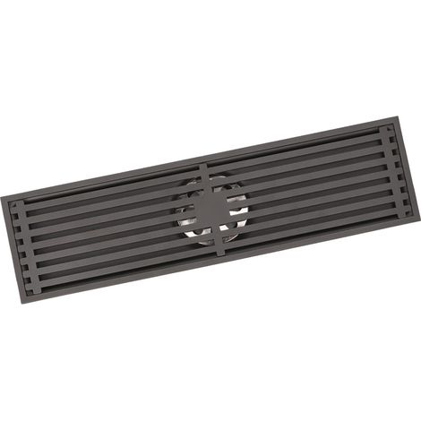 Caniveau de douche linéaire de 30 cm (11,8 pouces) avec grille rectangulaire en acier inoxydable, caniveau de sol rectangulaire pour douche, anti-odeurs, gris foncé (1/5)