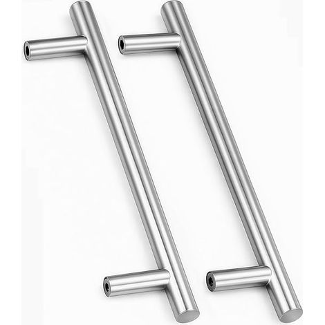 2 pièces poignées inoxydables pour boutons de meubles avec vis Utilisées pour la décoration de cuisine et armoires Distance centrale entre les trous : 192 mm (1/5)