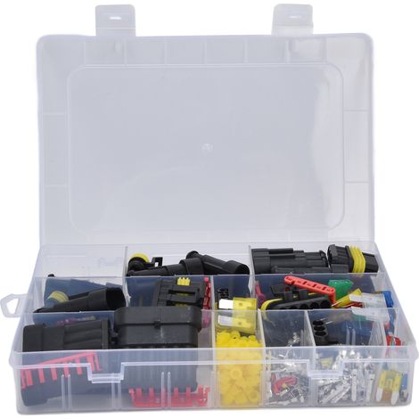 Kit de 240 connecteurs étanches HID pour motos, scooters et voitures, fiches à fil avec boîtier.