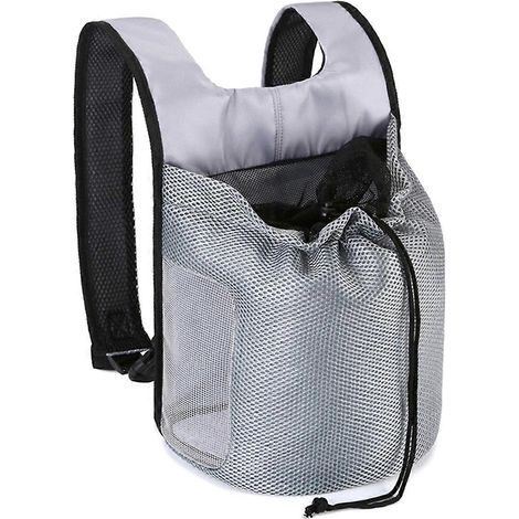 Sac à dos pour petit chien/chat, sac de transport à double bandoulière, gris (1/5)