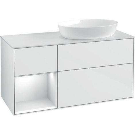 V&B Waschtischunterschrank FINION 1200x603x501mm Regal glos. wh glos. wh (1/4)