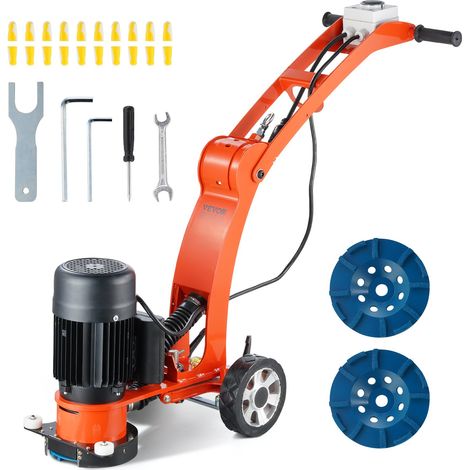 Ponceuse électrique pour sol en béton 1500 W, surfaceuse de béton avec disque de ponçage de sol 180 mm, vitesse 1400 tr/min, moteur sans balais, meuleuse de surface pour granit, marbre, pierres (1/5)