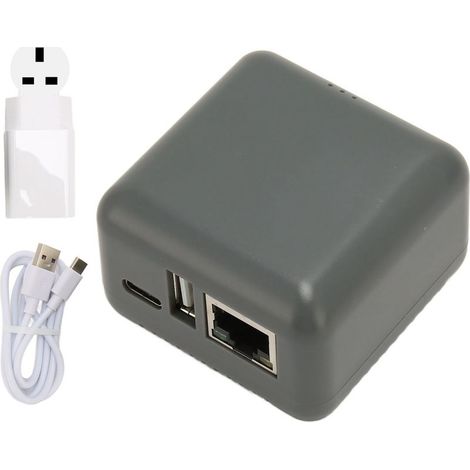 USB 2.0 RJ45-Druckserveradapter, LAN-Freigabe für mehrere Benutzer unter Windows und Android, 100–240 V, UK-Stecker (1/5)