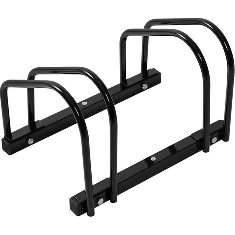 WOLTU Rastrelliera per Biciclette a 2 Posti Portabici Per Montaggio a Terra e a Muro Supporto Per Biciclette in Metallo Nero