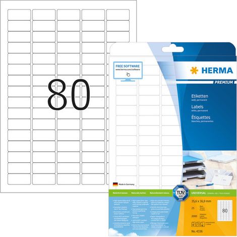 HERMA 4336 etiqueta de impresora Blanco Etiqueta para impresora autoadhesiva (1/4)