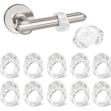 Pair 12 Pièces Porte en Silicone Anti-Poignée De Porte Protection Poignee Porte De Mur Et De Meubles de fenêtre, Flexible et étirable (Transparent) (1/4)