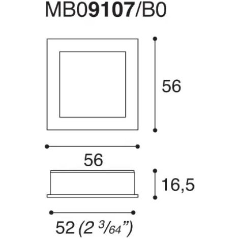 MANIGLIA 9107 B INCASSO MM.56X56 ARGENTO 7 (1/2)