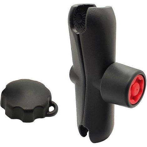 Support de rotule double pour moto à base ronde et diamantée avec trou AMPS et bouton de sécurité. (1/5)