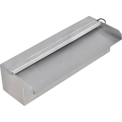 vidaXL Cascata per Laghetto Rettangolare con LED in Acciaio Inox 30 cm