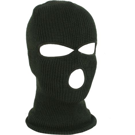 Bonnet intégral tricoté 3 trous hiver chaud masque ski élastique (1/5)