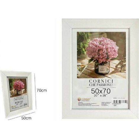 TRADE SHOP - Cornice Per Foto Poster Quadri Tele Portafoto 50x70cm 20"x28" Color Bianco 68671 -
