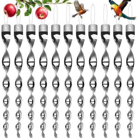 Repulsif Oiseaux Exterieur, 12PCS Effaroucheur Oiseaux Réfléchissant, 360 Degrés Repulsif Oiseaux, Répulsif Réfléchissants Spirale Oiseaux, Décoration De Jardin Anti-Oiseaux, Pigeon pour Balcon