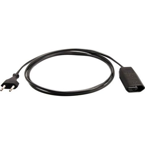 x 3 m Verlängerungskabel, europäischer Flachstecker, 230-V-Eurosteckdose, Kabeltyp H03VVH2-F, für den Innenbereich (1/4)
