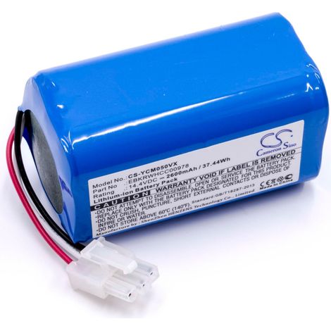 vhbw Akku kompatibel mit iClebo YCR-M05-30, YCR-M05-20, YCR-M05-11, YCR-M05-10, YCR-M05-50 Staubsauger Schwarz (2600 mAh, 14,4 V, Li-Ion) (1/2)