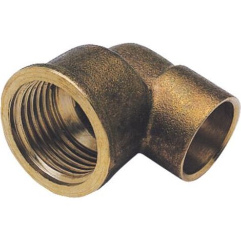 COUDE LAITON 90° FEMELLE ET A SOUDER CUIVRE - 90 GC