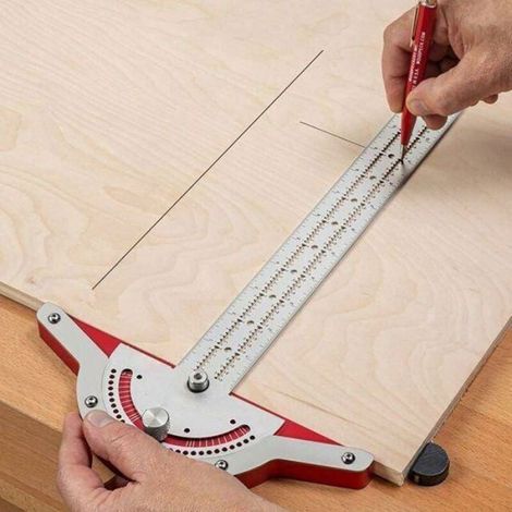 Rapporteur d\'Angle Rgle de Menuisier Deux Bras Outil de Mesure Prcis pour le Travail du Bois(38cm) (1/3)