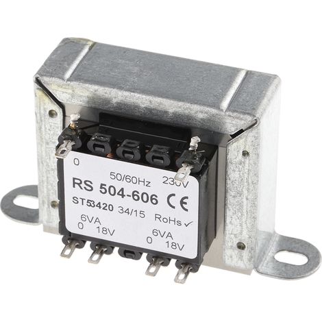 Transformateur à montage sur châssis, Vin 230V c.a., Vout 18V c.a., 2 sorties, 12VA ( Prix pour 1 )