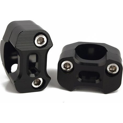 Elevadores de manillar para motocicleta de 1-1/8 pulgadas (28 mm) con abrazadera de montaje universal, aptos para la mayoría de motocicletas, motos de cross y quads (negro). (1/3)