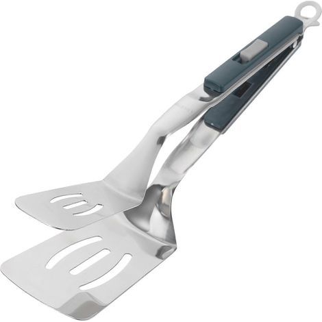 Multifunktionaler Edelstahl-Grillwender mit Zange, hitzebeständig, für Grill und Barbecue – 29,50 x 6,70 x 2,50 cm – Grün (1/4)