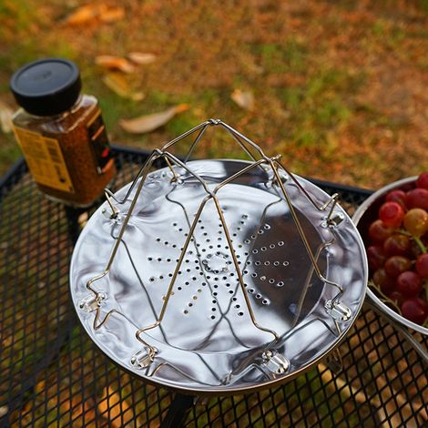 Grille-pain de camping pliable en acier inoxydable, 4 pièces, pour réchaud de camping et pique-nique en plein air. (1/5)