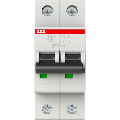Interruttore magnetotermico automatico s202l c32 4,5ka 2p abb s598514 (1/5)