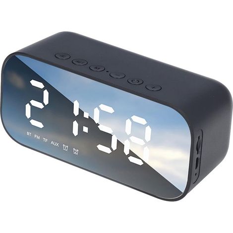 Horloge LED réveil digital – double alarme – radio FM Bluetooth – affichage température en temps réel – luminosité réglable (1/5)