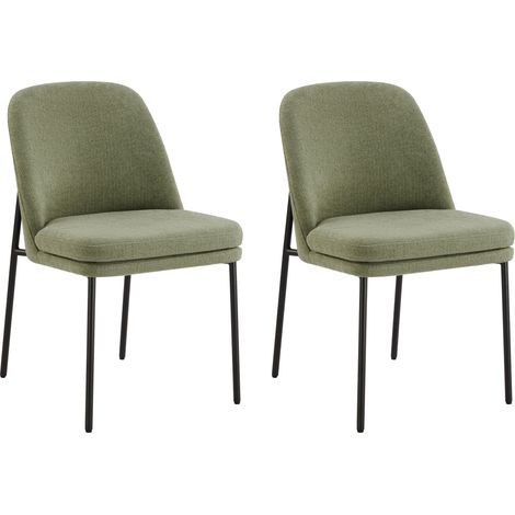CHITA Polsterstuhl 2er Set ergonomisch mit Rückenlehne, Chenille, OEKO-TEX, Metallgestell, Esszimmerstuhl, Bürostuhl, Küchenstuhl, 4-Fuß-Stuhl