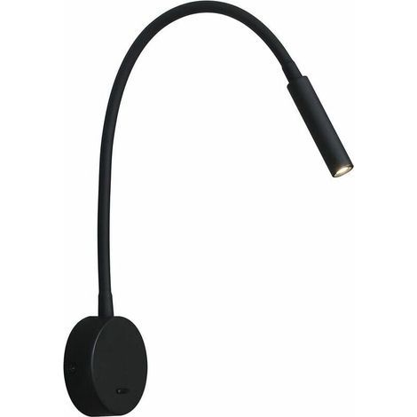 Applique de Lecture Noir, Lampe Col de Cygne Flexible LED 3W 3000K Fixation Liseuse Murale 240V avec interrupteur pour Chambres Salon Intérieur Salon (1/5)