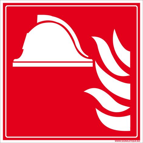 Panneau de signalisation équipement incendie casque ISO 7010 - PVC - 250 x 250 mm (1/4)