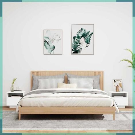 Table de chevet - 836799 - Blanc - Lumières LED - Lot de 2 (1/5)