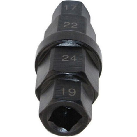 Outil de démontage et de modification de l'axe de roue avant de moto (1 pièce) : douille hexagonale Allen pour moyeux de 17, 19, 22 et 24 mm. (1/4)