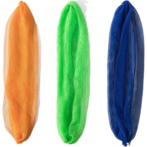 3-teiliges Badenetz-Set – Badenetz für Körperpeeling – Badenetz für Rückenpeeling – Geeignet zum Duschen und für Wellnessanwendungen – Elastisches Badetuch (1/5)