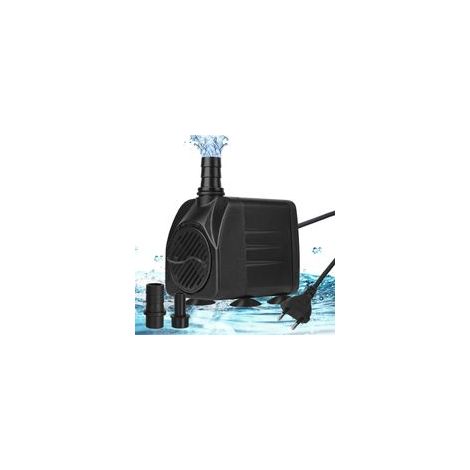 Pompe Eau Submersible, 400L/H 8W Pompe Aquarium Ajustable Ultra-Silencieux avec 4 Pieds de Ventouses pour Étang Poisson Fontaine Réservoir de Poissons 2 Buses 9/13mm Cordon de 1.4m H461 (1/5)