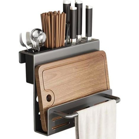 Support de Rangement de Cuisine Multifonctionnel avec Support à Épices et à Couteaux, Tonneau à, Accessoires de Cuisine Essentiels (1/5)