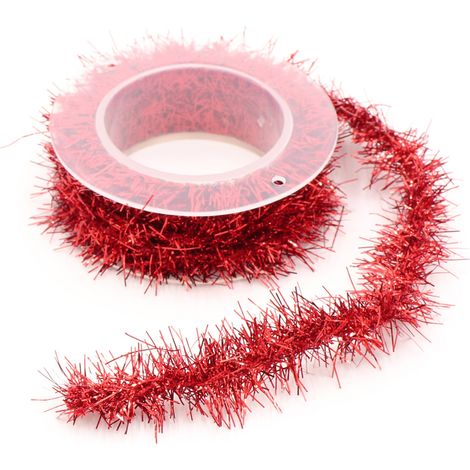 Noël Guirlandes Tinsel Rouge, Lot de 5 Guirlandes de Noel, Guirlandes Tinsel Métallique,Noël Guirlande de Sapin (1/5)