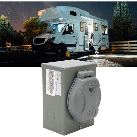 Boîtier d'entrée d'alimentation pour générateur 50 A, 125 V/250 V CA, 12 500 W, étanche aux intempéries, NEMA 3R, pour prises extérieures/générateur, certification ETL pour l'exportation, RM50PB (1/5)