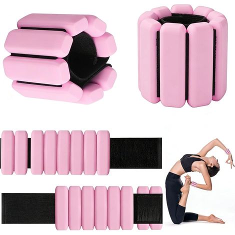 2 Pièces Poids de Poignet Réglables Poids de Cheville 0,45 kg par Pièce, 30 cm Bracelet Lesté Silicone Poignet Musculation, pour Yoga Pilates Course Marcher Natation et Musculation (1/5)