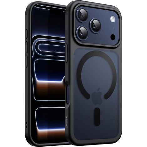 Handyhülle iPhone 17 Pro MagSafe Stoßfest Transluzent Schwarz (1/5)